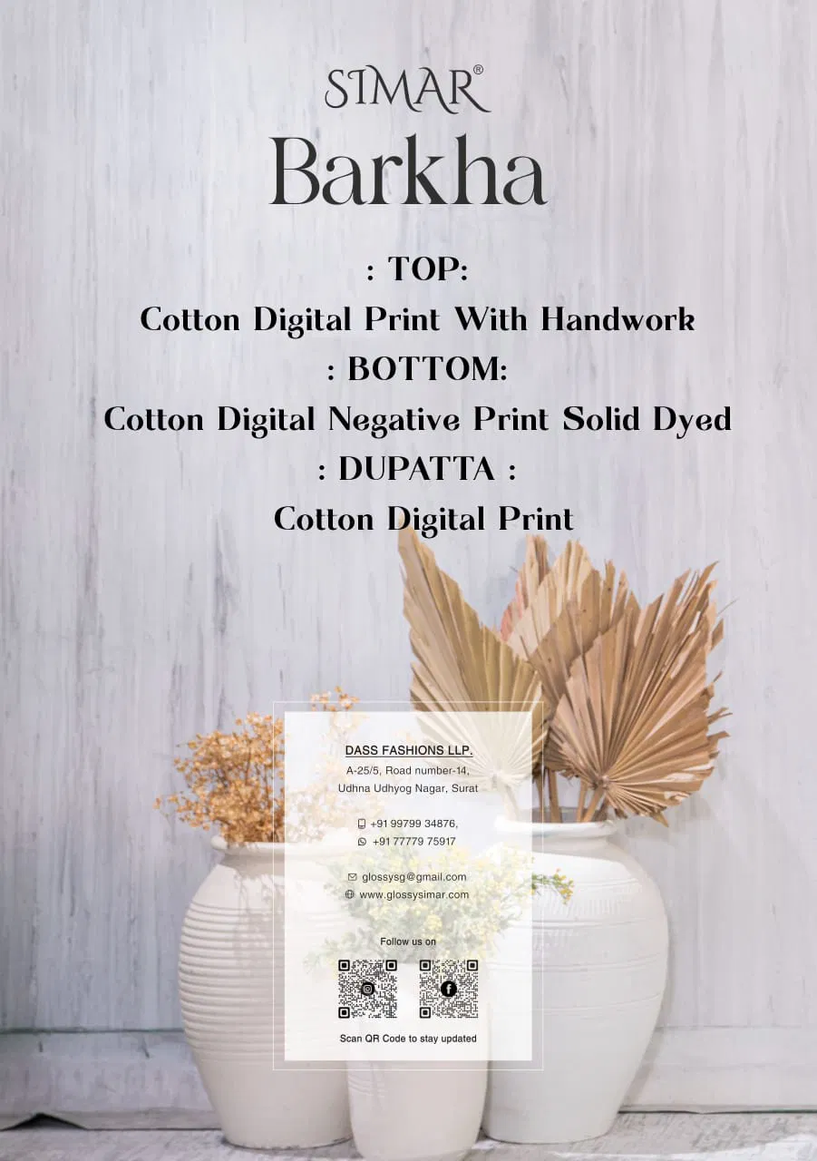Barkha By Glossy Cotton Digital Printed Dress Material Wholesale Shop In Surat